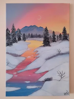 Sunset With The Snow